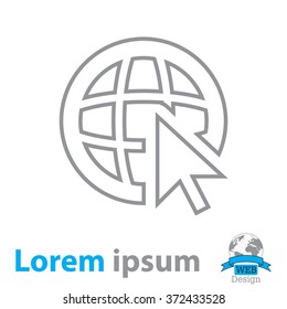 Globe (go to web), web line icon. Vector design
