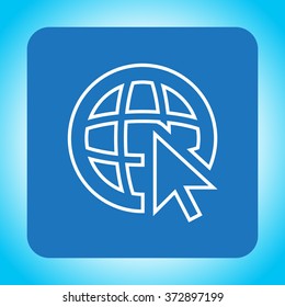 Globe (go to web), web line icon. Vector design