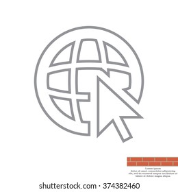 Globe (go to web), web line icon. Vector design