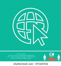 Globe (go to web), web line icon. Vector design