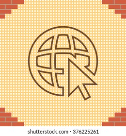 Globe (go to web), web line icon. Vector design