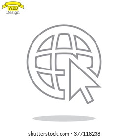 Globe (go to web), web line icon. Vector design
