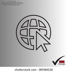 Globe (go to web), web line icon. Vector design