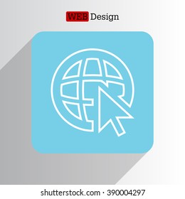 Globe (go to web), web line icon. Vector design