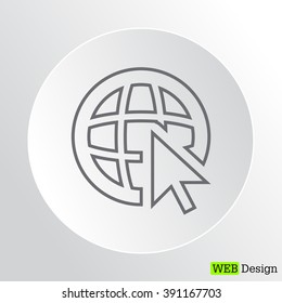 Globe (go to web), web line icon. Vector design