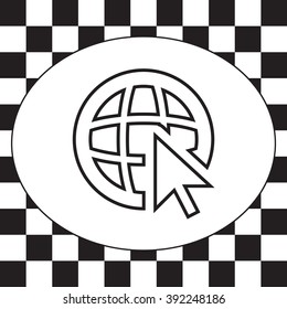 Globe (go to web), web line icon. Vector design