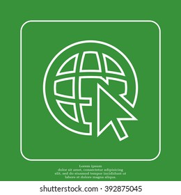 Globe (go to web), web line icon. Vector design