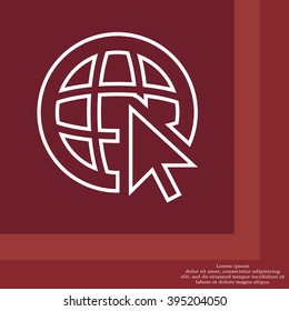 Globe (go to web), web line icon. Vector design