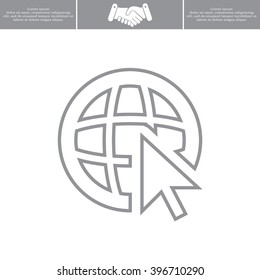 Globe (go to web), web line icon. Vector design