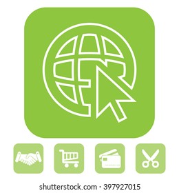Globe (go to web), web line icon. Vector design