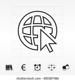 Globe (go to web), web line icon. Vector design