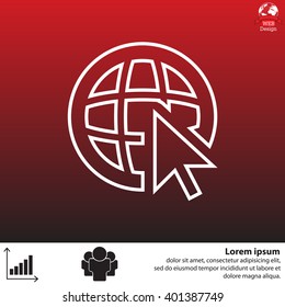 Globe (go to web), web line icon. Vector design
