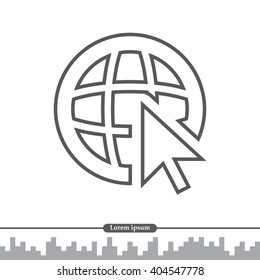 Globe (go to web), web line icon. Vector design