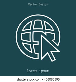 Globe (go to web), web line icon. Vector design