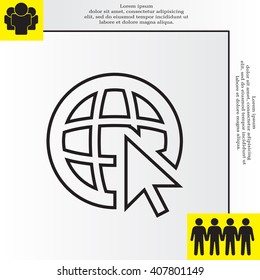 Globe (go to web), web line icon. Vector design