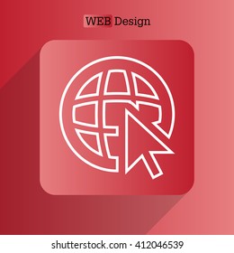 Globe (go to web), web line icon. Vector design