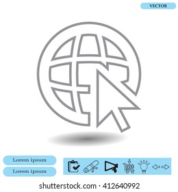 Globe (go to web), web line icon. Vector design