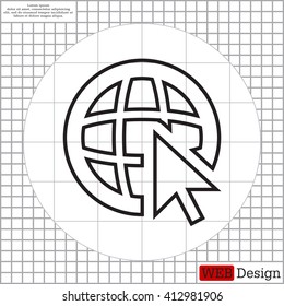 Globe (go to web), web line icon. Vector design