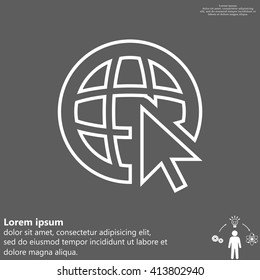 Globe (go to web), web line icon. Vector design