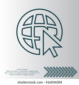 Globe (go to web), web line icon. Vector design