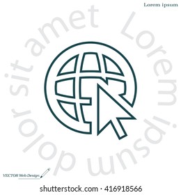 Globe (go to web), web line icon. Vector design