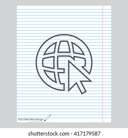Globe (go to web), web line icon. Vector design