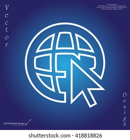 Globe (go to web), web line icon. Vector design