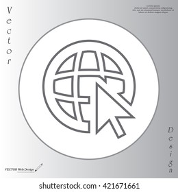 Globe (go to web), web line icon. Vector design