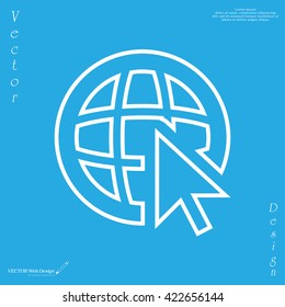 Globe (go to web), web line icon. Vector design