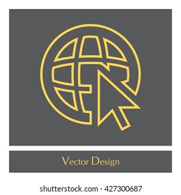 Globe (go to web), web line icon. Vector design