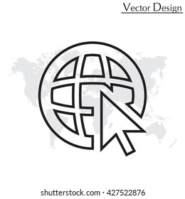 Globe (go to web), web line icon. Vector design