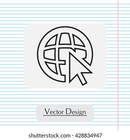 Globe (go to web), web line icon. Vector design