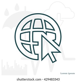 Globe (go to web), web line icon. Vector design