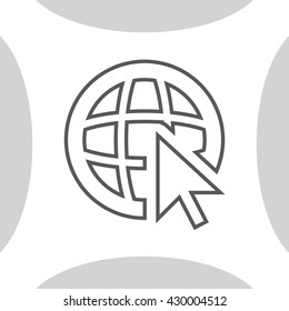 Globe (go to web), web line icon. Vector design