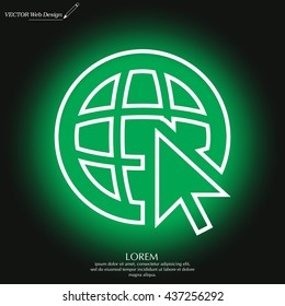 Globe (go to web), web line icon. Vector design