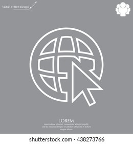 Globe (go to web), web line icon. Vector design