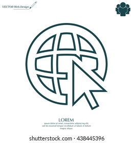 Globe (go to web), web line icon. Vector design