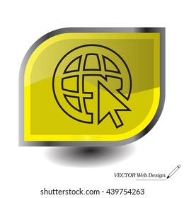 Globe (go to web), web line icon. Vector design