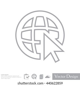 Globe (go to web), web line icon. Vector design