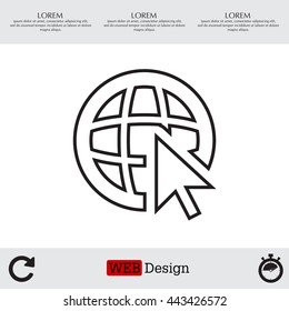 Globe (go to web), web line icon. Vector design