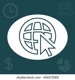 Globe (go to web), web line icon. Vector design