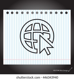Globe (go to web)  line icon. 