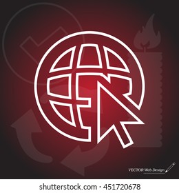 Globe (go to web)  line icon. 