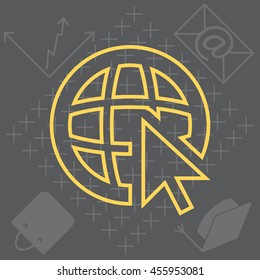 Globe (go to web)  line icon. 