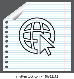 Globe (go to web)  line icon. 