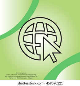 Globe (go to web)  line icon. 