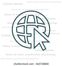 Globe (go to web)  line icon. 