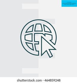 Globe (go to web)  line icon. 