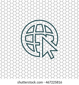 Globe (go to web)  line icon. 