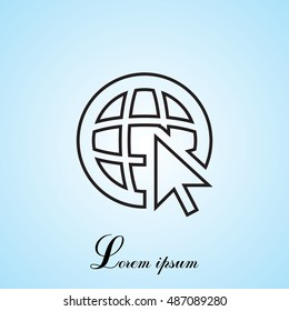 Globe (go to web)  line icon. 